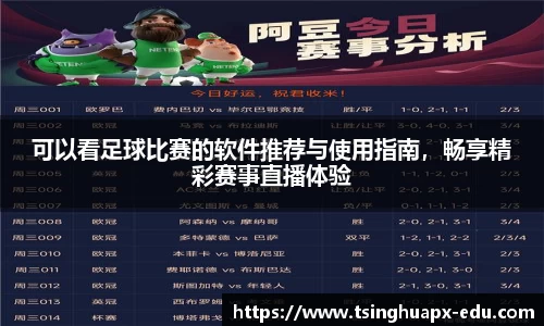 可以看足球比赛的软件推荐与使用指南，畅享精彩赛事直播体验